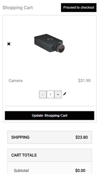 Shopping Cart application screenshot