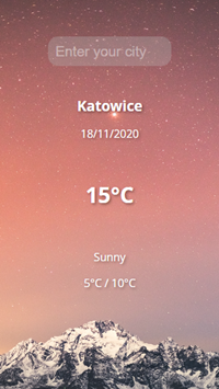 Weather application screenshot